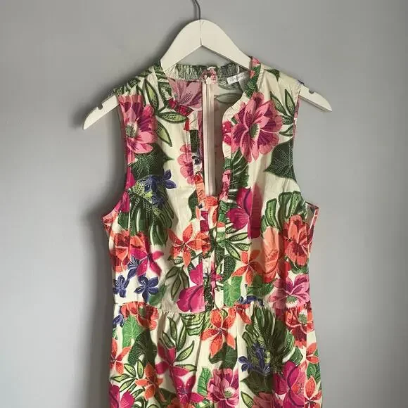London Times Floral Maxi Dress Tropical Beach Pool Vacation Resort Sleeveless L - Picture 5 of 6